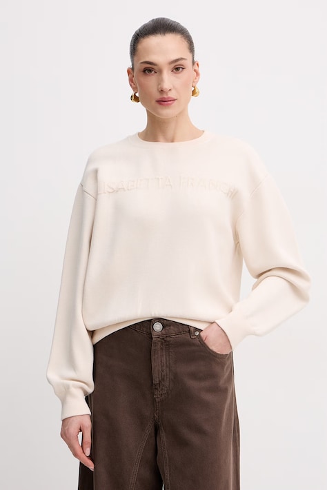 Elisabetta Franchi sweter damski beżowy MK70Q61E2