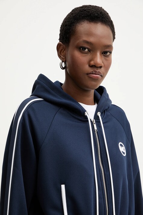 MICHAEL Michael Kors bluza damska kolor granatowy z kapturem gładka MR651X2K8N