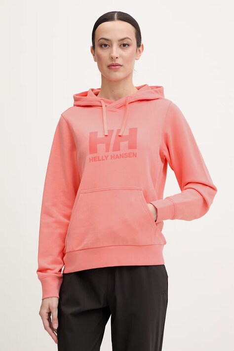 Helly Hansen bluza z kapturem damska bawełniana różowa 54578