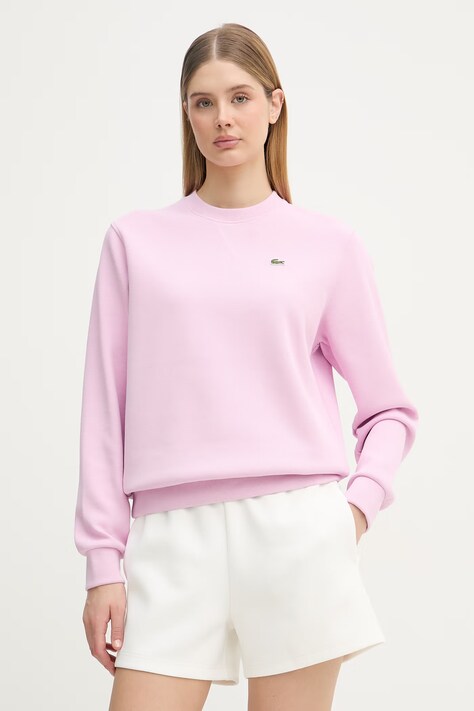 Lacoste bluza damska kolor fioletowy gładka SF5245