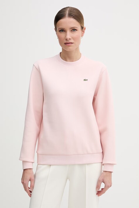 Lacoste bluza damska z bawełną różowa SF5245