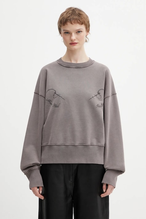 Jean Paul GAULTIER bluza bawełniana Needles damska kolor brązowy z aplikacją 26/01-W-TO406-J034