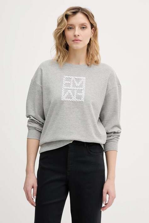 Marella bluza Emme by Marella damska kolor szary z aplikacją 2615921011200