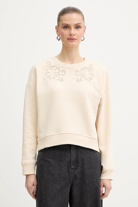 IBlues bluza ONORATA damska kolor beżowy z aplikacją 2617921011200