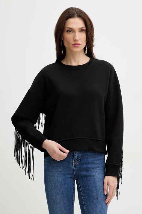 IBlues bluza ONORATA damska kolor czarny z aplikacją 2617921011200