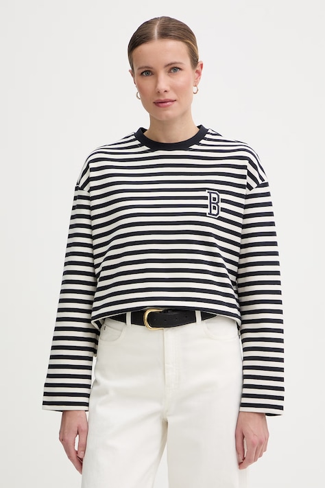 Barbour bluza damska bawełniana Gabby czarna LOL0669