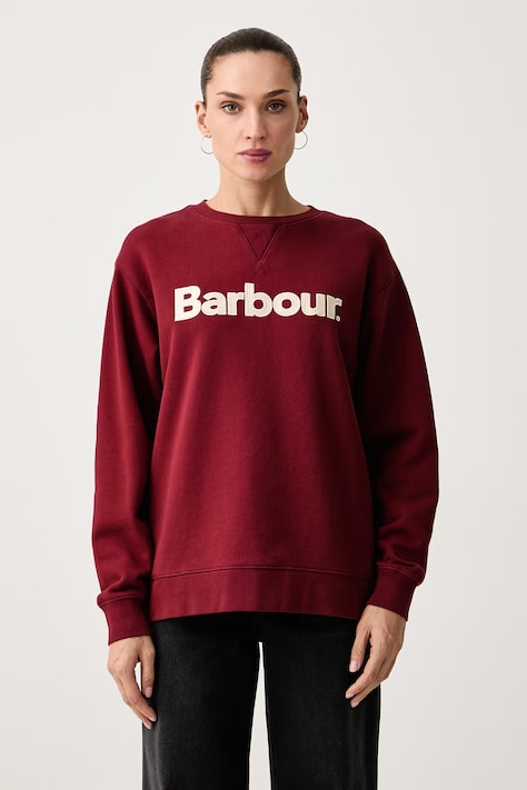 Barbour Mikina dámska bavlnená Hartland burgundská LOL0672