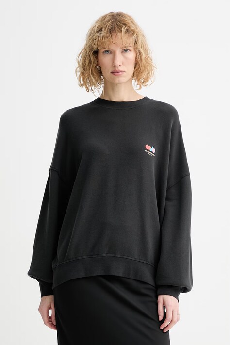 American Vintage bluza damska kolor czarny gładka ATU03D