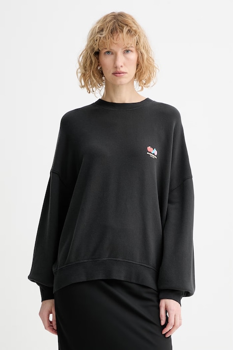 American Vintage bluza damska kolor czarny gładka ATU03D