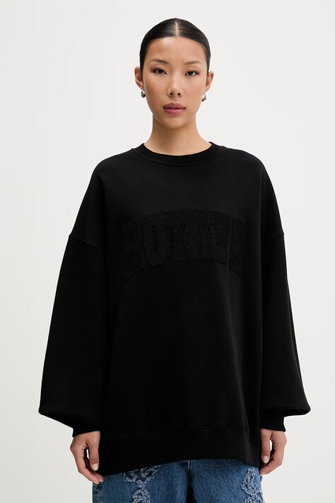 Rotate bluza damska bawełniana czarna 115316100