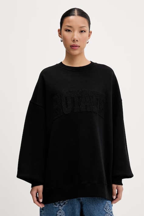 Rotate bluza damska bawełniana czarna 115316100