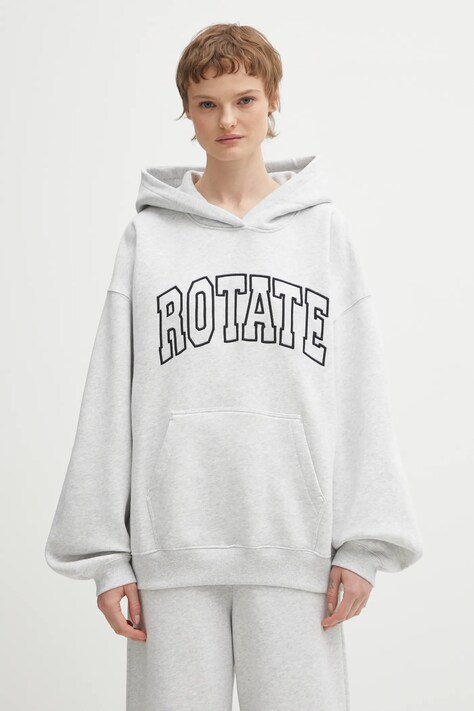 Rotate bluza bawełniana damska kolor szary z kapturem 1153321473