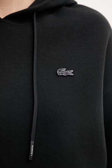 Lacoste кофта з капюшоном жіноча з бавовною — SS26-BLD0DD, чорний — фото 5
