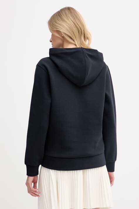 Lacoste кофта з капюшоном жіноча з бавовною — SS26-BLD0DE, темно-синій — фото 3