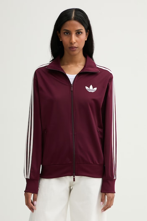 adidas Originals hanorac cu fermoar pentru femei burgundy KD1326