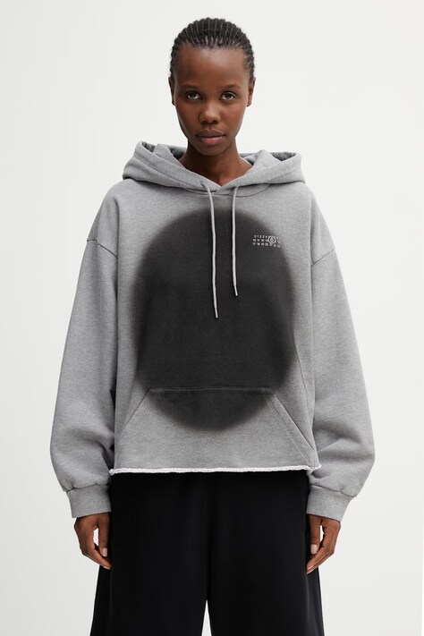 MM6 Maison Margiela mikina s kapucí dámská bavlněná šedá S52GU0252.S25337.853M