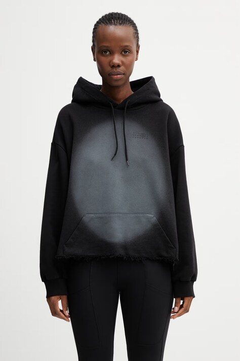 MM6 Maison Margiela mikina s kapucí dámská bavlněná černá S52GU0252.M25014.900