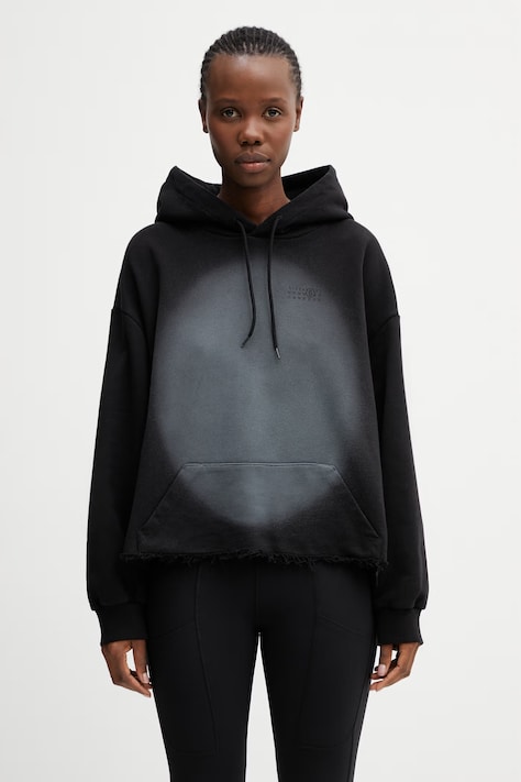 MM6 Maison Margiela bluza z kapturem damska bawełniana czarna S52GU0252.M25014.900