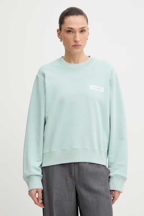 MM6 Maison Margiela bluza bawełniana damska kolor turkusowy z nadrukiem S52GU0256.M25025.544