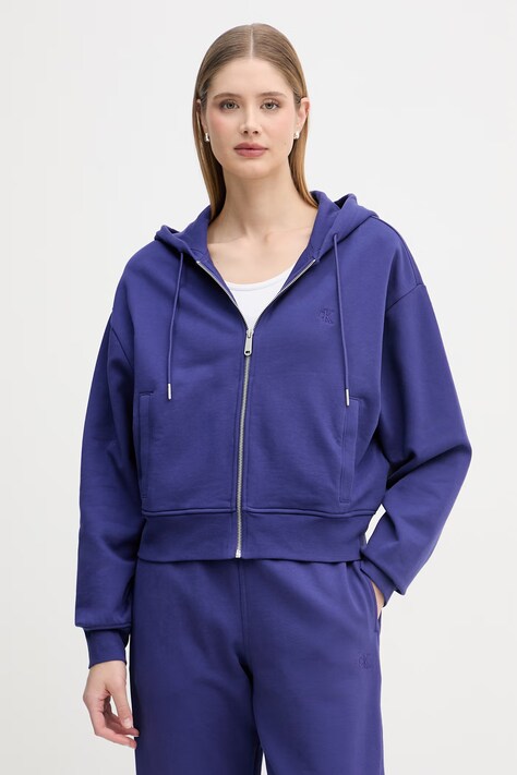 Calvin Klein Jeans dukserica za žene od pamuka ljubičasta LV047F208G