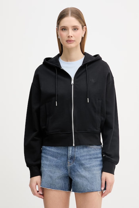 Calvin Klein Jeans bluza damska bawełniana czarna LV047F208G