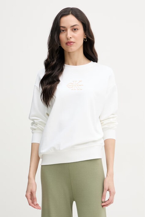 Calvin Klein Jeans bluza damska bawełniana biała LV047F838G