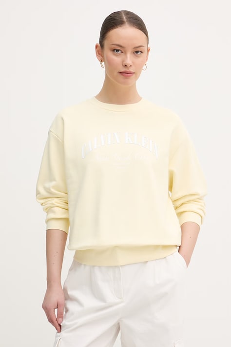 Calvin Klein Jeans bluza damska bawełniana żółta LV047F818G