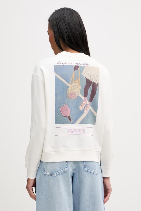 Marc O'Polo bluza oversize damska bawełniana beżowa 5000009632