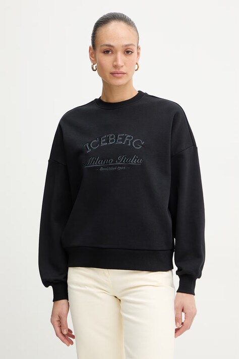 Iceberg bluza damska kolor czarny z aplikacją E041 6317