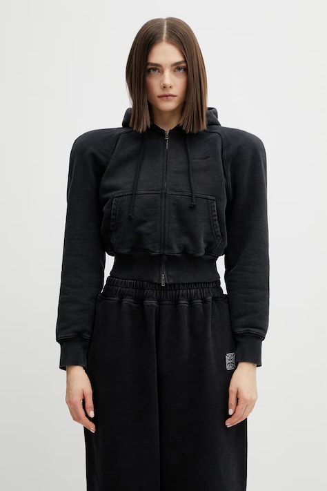 VETEMENTS bluza damska kolor czarny z kapturem gładka WE76ZU508B