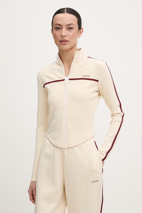 Guess bluza rozpinana damska JASMINE beżowa V6GQ04 K2911