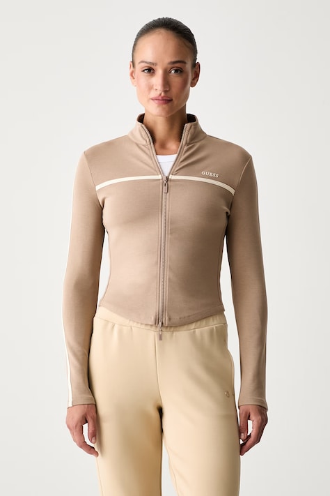 Guess dámska mikina na zips JASMINE béžová V6GQ04 K2911
