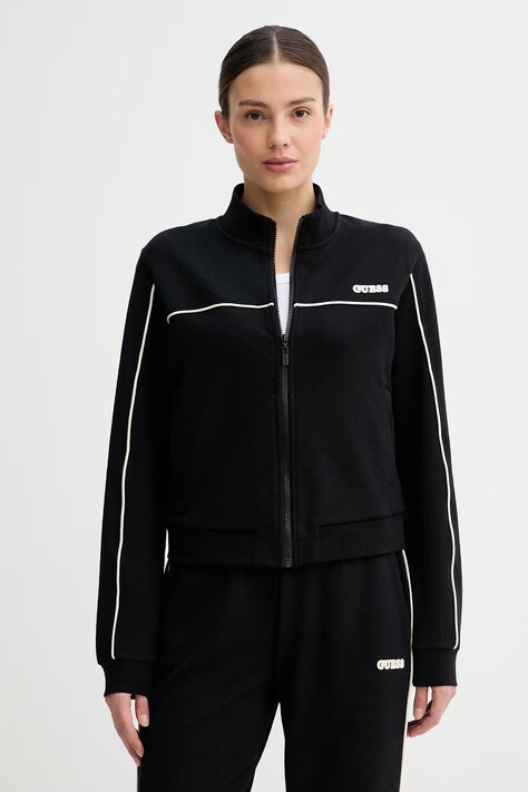 Guess bluza CLARA damska kolor czarny z aplikacją V6GQ09 K3001