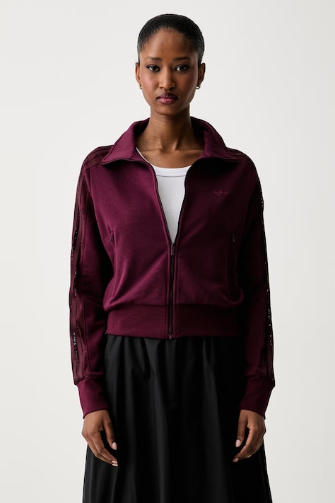 adidas Originals dukserica na zakopčavanje za žene FIREBIRD LACETT bordo KC6451