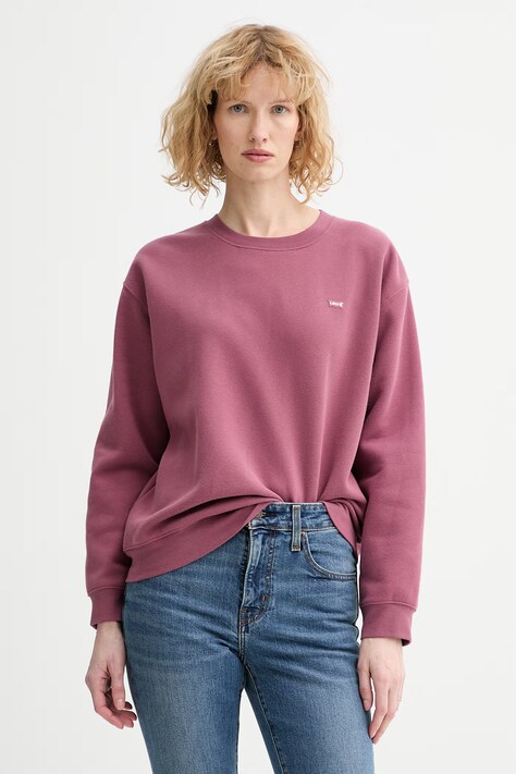Levi's bluza EVERYDAY SWEATSHIRT damska kolor różowy gładka A5942-0061