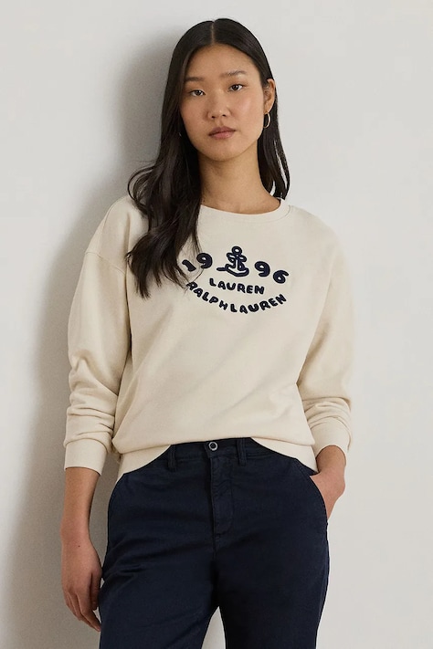 Lauren Ralph Lauren bluza damska bawełniana beżowa 200P10151