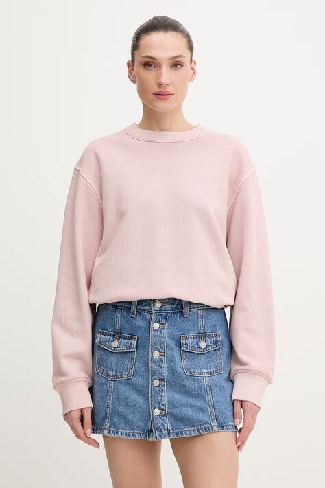 G-Star bluza bawełniana Washed relaxed r damska kolor różowy gładka D28752-D969