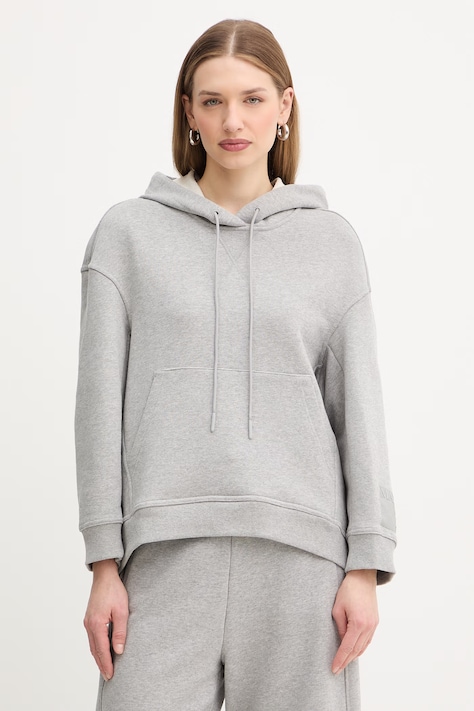 MAX&Co. bluza bawełniana MCODANCING damska kolor szary z kapturem gładka 2616921011200