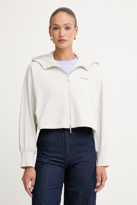 Max&Co. bluza z kapturem damska bawełniana z elastanem MCODONNOLA szara 2616921014200