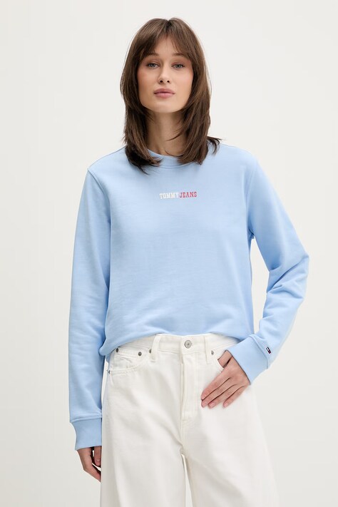 Tommy Jeans bluza damska bawełniana niebieska DW0DW22362