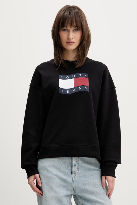 Tommy Jeans bluza damska bawełniana czarna DW0DW22742
