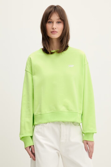 Tommy Jeans bluza damska bawełniana zielona DW0DW22996