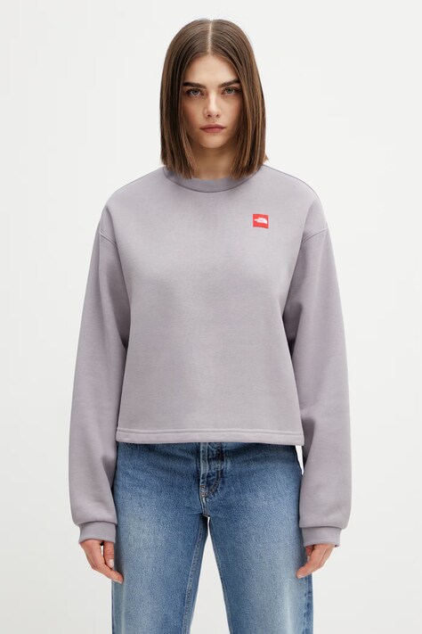 The North Face bluza z bawełną damska fioletowa NF0A8EFYG7O1