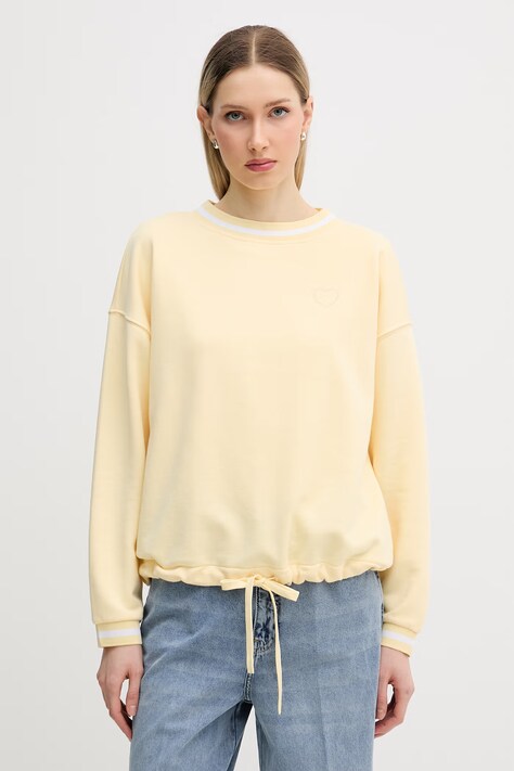 Marc Aurel bluza oversize damska z bawełną żółta 7292B10145