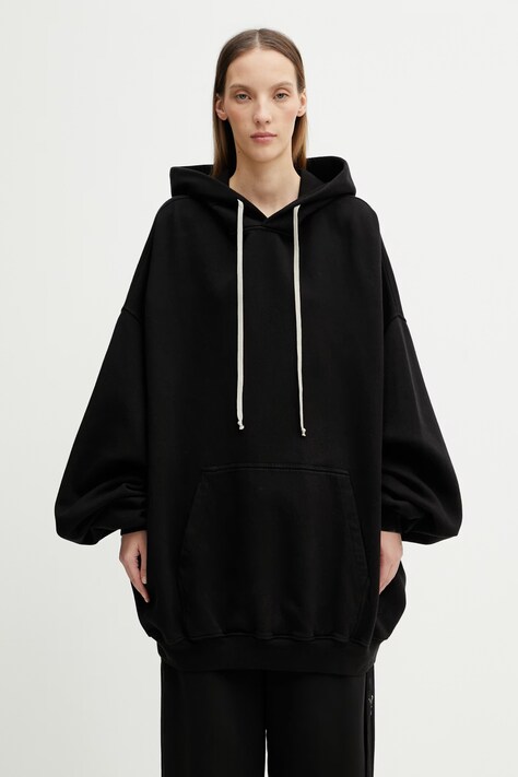 Rick Owens DRKSHDW Hun bluza z kapturem bawełniana damska czarna DS01F4232.FP
