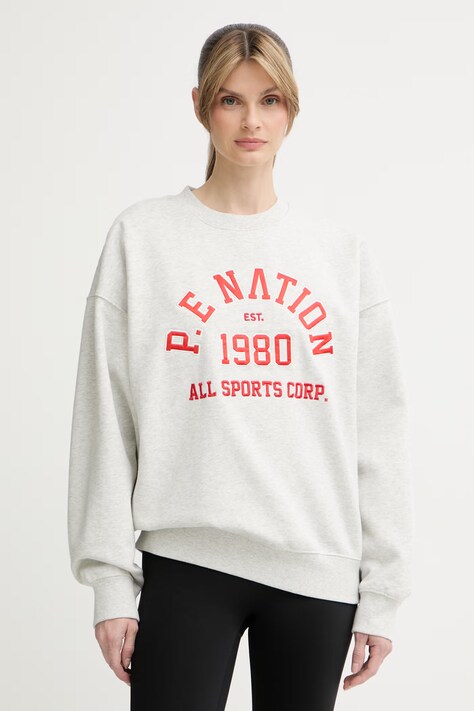 P.E Nation bluza damska z bawełną Backspin szara 261F118