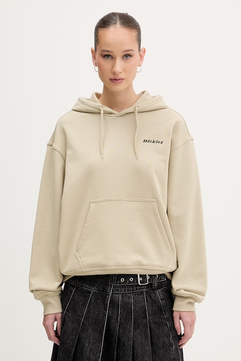 Dickies bluza z kapturem damska bawełniana zielona DK0A889ZL441