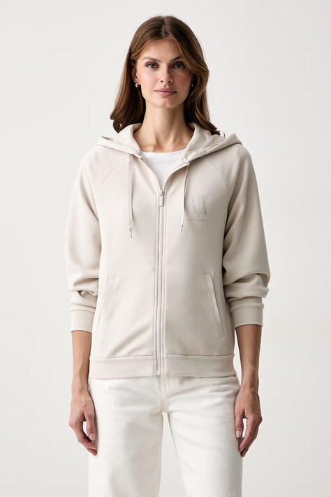 Armani Exchange Bluza damska z wiskozą beżowa XW002814 AF13397