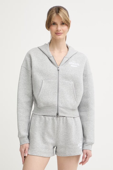Under Armour bluza rozpinana z kapturem damska z bawełną Icon szara 6010978