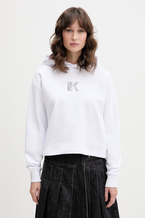 Karl Lagerfeld Jeans bluza z kapturem damska bawełniana biała B2W20037